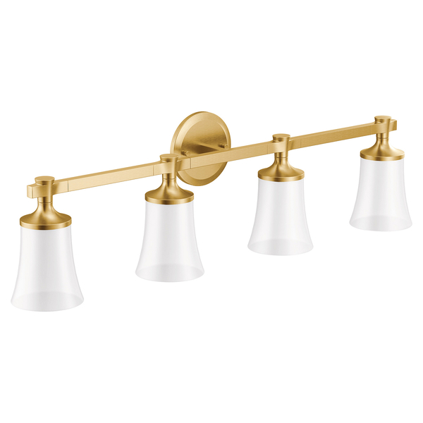 Moen Flara Brushed gold four globe bath light YB0364BG